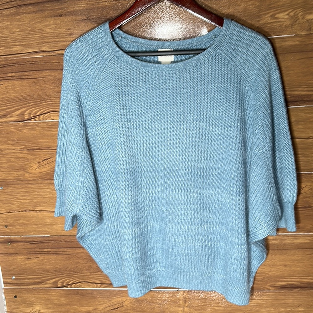 Chico's Rib Texture Dawn Pullover wool blended sweater Size 1 medium